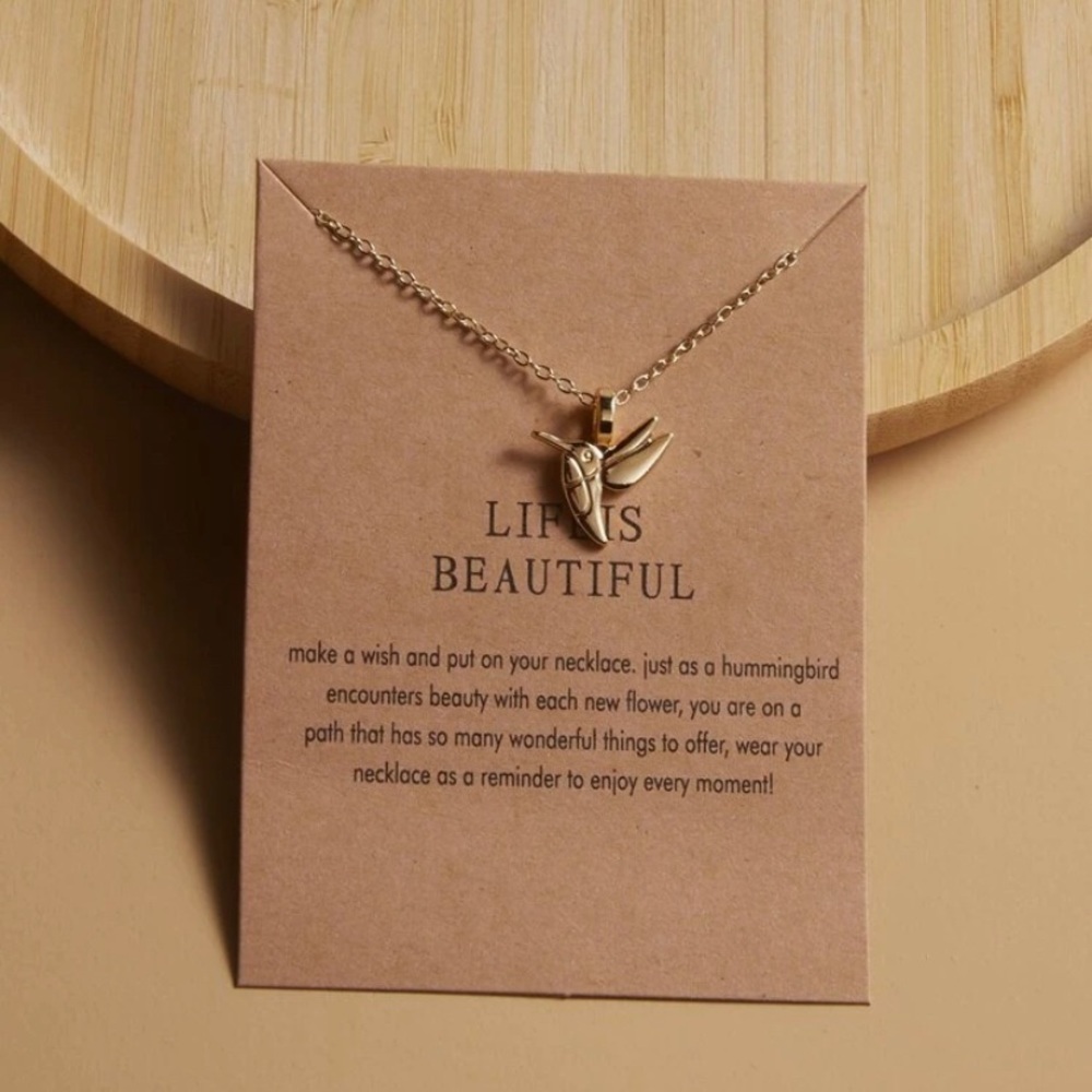 3/$30 Gold Hummingbird Pendant Necklace